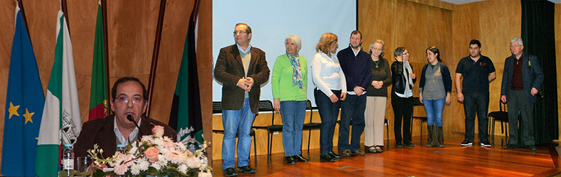 Vice-Presidente no uso da palavra e alguns dos Professores da USE homenageados